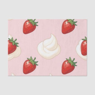 Papel De Seda Patrón de crema batida de fresa lindo