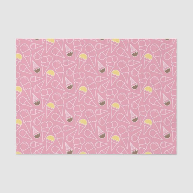 Papel De Seda Patrón de crema de hielo de verano (Anverso)