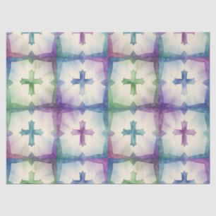 Papel De Seda Patrón de cruz abstracta bonita aguada fe