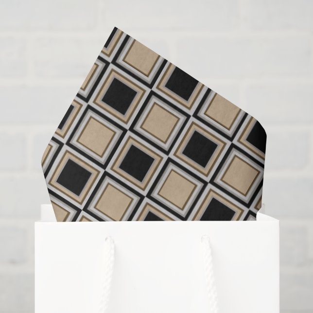 Papel De Seda patrón de cuadrados (Bolsa de regalo)