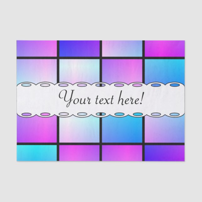 Papel De Seda Patrón de cuadrados de degradado (Anverso)