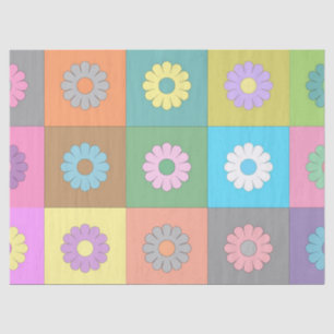 Papel De Seda Patrón de cuadrados florales