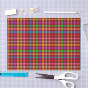 Papel De Seda Patrón de Cuadro de Gingham de Color Rojo