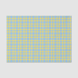 Papel De Seda Patrón de Cuadro Escocés Azul Amarillo