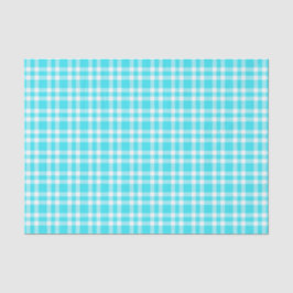 Papel De Seda Patrón de Cuadro Escocés Azul Blanco
