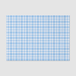 Papel De Seda Patrón de Cuadro Escocés Azul Blanco