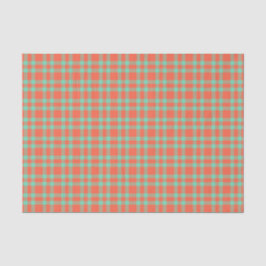 Papel De Seda Patrón de Cuadro Escocés Coral Aquamarina