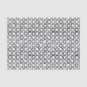 Papel De Seda Patrón de cuadros abstractos negros de negrita