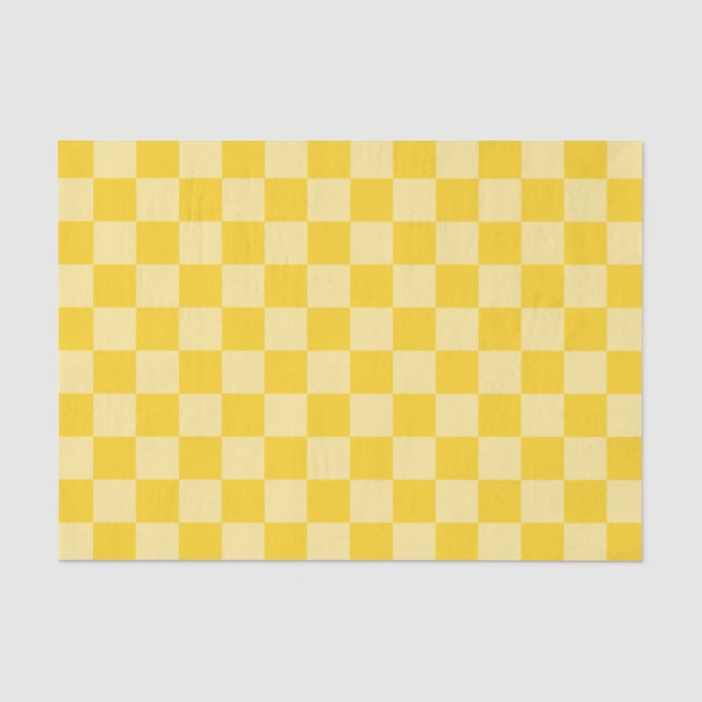 Papel De Seda Patrón de cuadros amarillos alegres (Anverso)