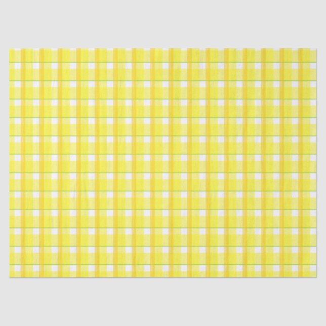 Papel De Seda Patrón de cuadros amarillos y naranjas (Anverso)