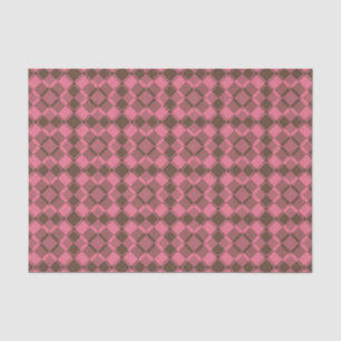 Papel De Seda Patrón de cuadros argyle rosa marrón
