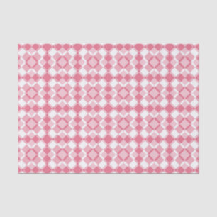 Papel De Seda Patrón de cuadros argyle rosa y blanco