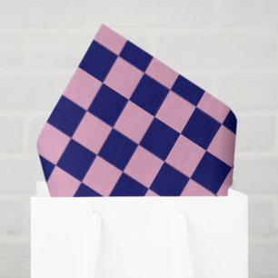 Papel De Seda Patrón de cuadros azul marino y rosa claro