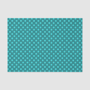 Papel De Seda Patrón de cuadros azul verdoso y negro