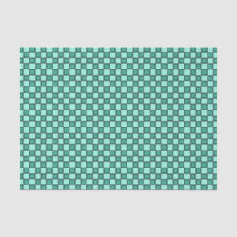 Papel De Seda Patrón de cuadros azul verdoso y negro
