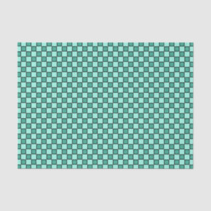 Papel De Seda Patrón de cuadros azul verdoso y negro