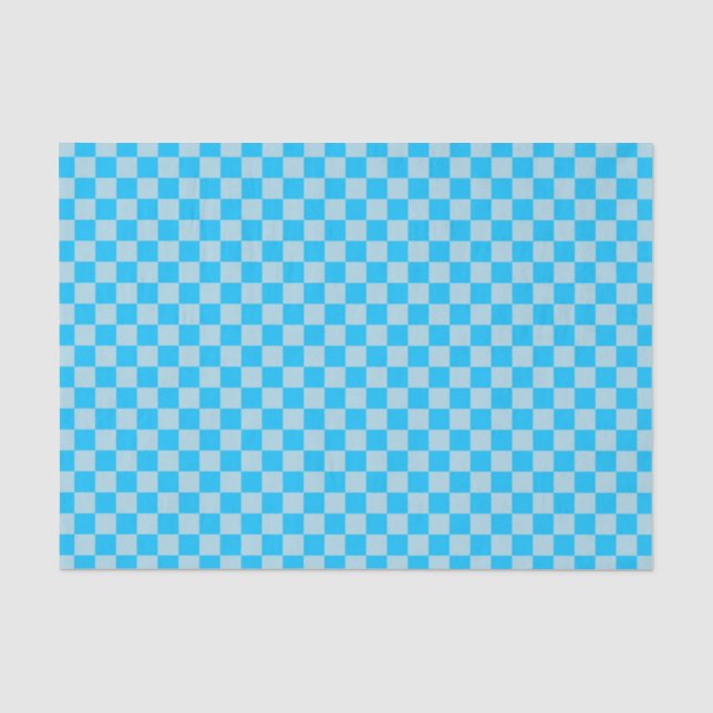 Papel De Seda Patrón de cuadros azules (Anverso)