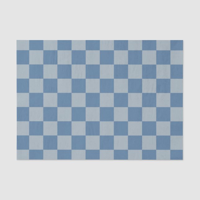 Papel De Seda Patrón de cuadros azules (Anverso)