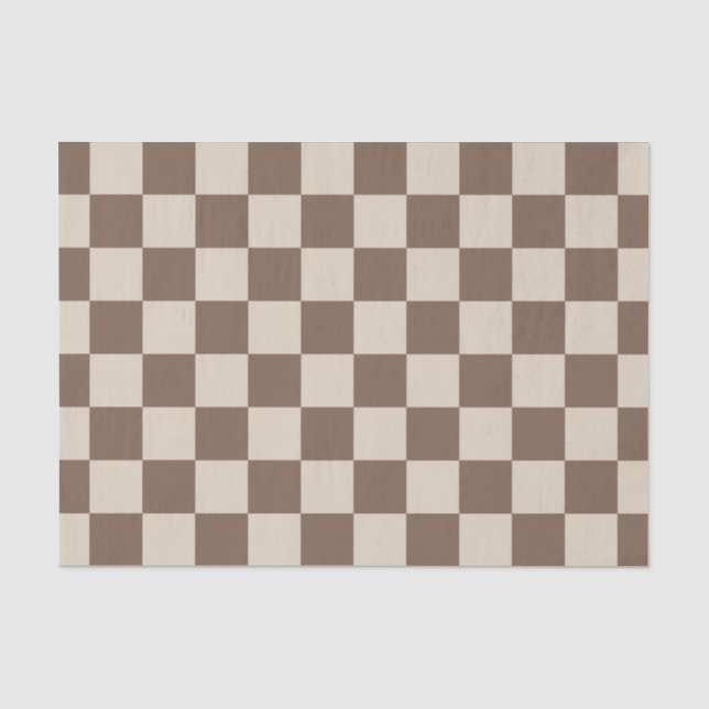 Papel De Seda Patrón de cuadros beige (Anverso)