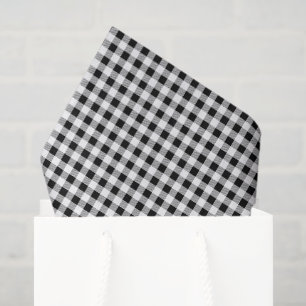 Papel De Seda Patrón de cuadros de búfalo blanco y negro de moda