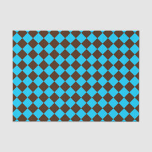 Papel De Seda Patrón de cuadros de diamante azul marrón