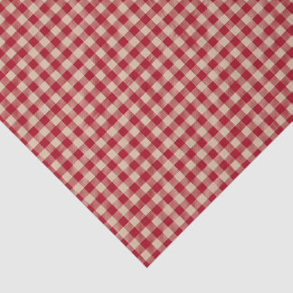 Papel De Seda Patrón de cuadros de gingham rojo y beige estilo g