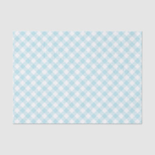 PAPEL DE SEDA PATRON DE CUADROS DE PASCUA AZUL CLARO Y BLANCO