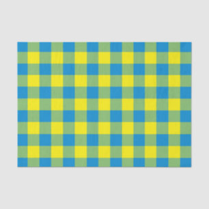 Papel De Seda Patrón de cuadros escoceses azules amarillos verde
