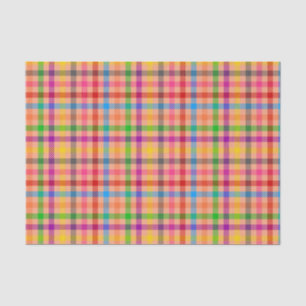 Papel De Seda Patrón de cuadros escoceses de gingham color naran