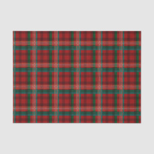 Papel De Seda Patrón de cuadros escoceses navideños en rojo, cre