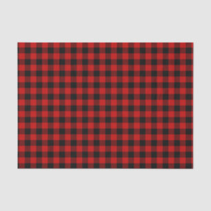 Papel De Seda Patrón de Cuadros Escoceses Rojo y Negro