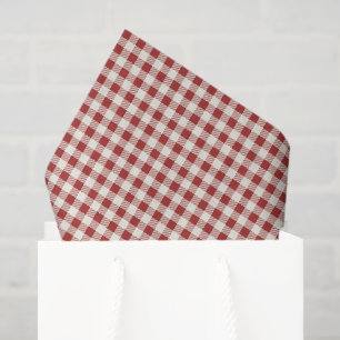 Papel De Seda Patrón de cuadros gingham clásico trendy rojo y cr