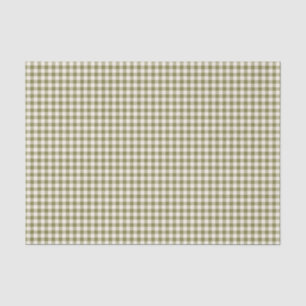 Papel De Seda Patrón de cuadros gingham verde oliva retro lindo