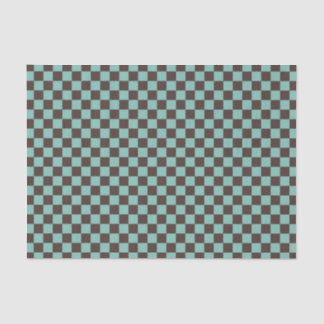 Papel De Seda Patrón de cuadros marrón turquesa