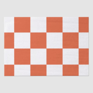 Papel De Seda Patrón de cuadros naranja y blanco