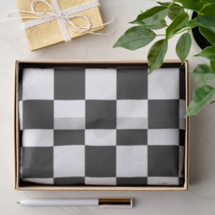 Papel De Seda Patrón de cuadros negro y blanco sofisticado