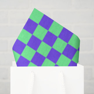 Papel De Seda Patrón de cuadros púrpura y verde