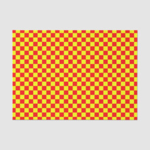 Papel De Seda Patrón de cuadros rojos y amarillos
