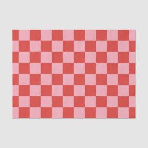 Papel De Seda Patrón de cuadros rojos y rosas