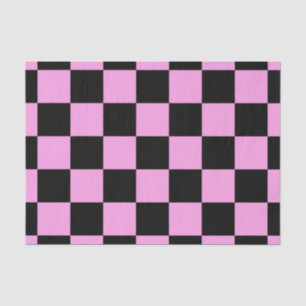 Papel De Seda Patrón de cuadros rosa negro y lavanda
