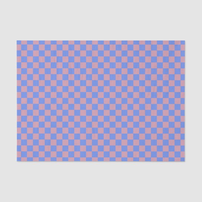 Papel De Seda Patrón de cuadros rosa pervinca (Anverso)