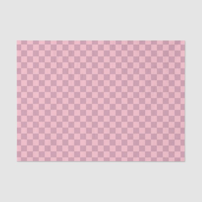 Papel De Seda Patrón de cuadros rosas (Anverso)