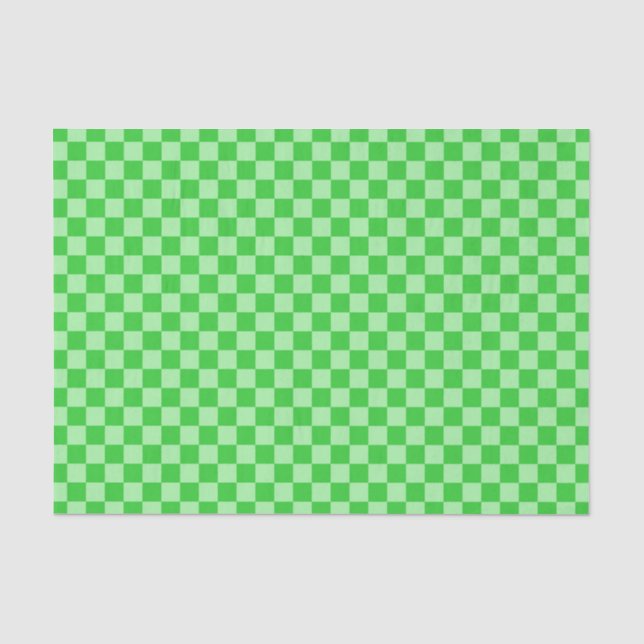 Papel De Seda Patrón de cuadros verdes (Anverso)