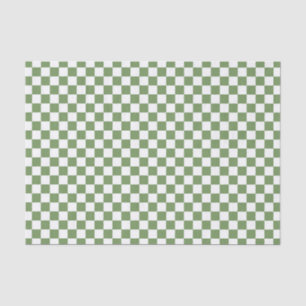 Papel De Seda Patrón de cuadros verdes y blancos