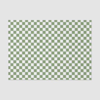 Papel De Seda Patrón de cuadros verdes y blancos