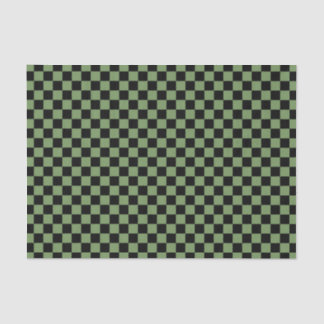 Papel De Seda Patrón de cuadros verdes y negros