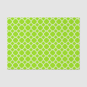 Papel De Seda Patrón de Cuatrefoil Amarillo Verde Chartreuse