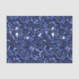 Papel De Seda Patrón de Cuatrefoil Azul de la Marina Marroquí