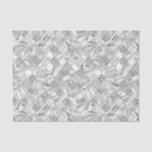 Papel De Seda Patrón de cuatrefola marroquí plateado
