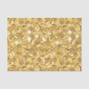 Papel De Seda Patrón de Cuatro Hojas Marroquí Dorado